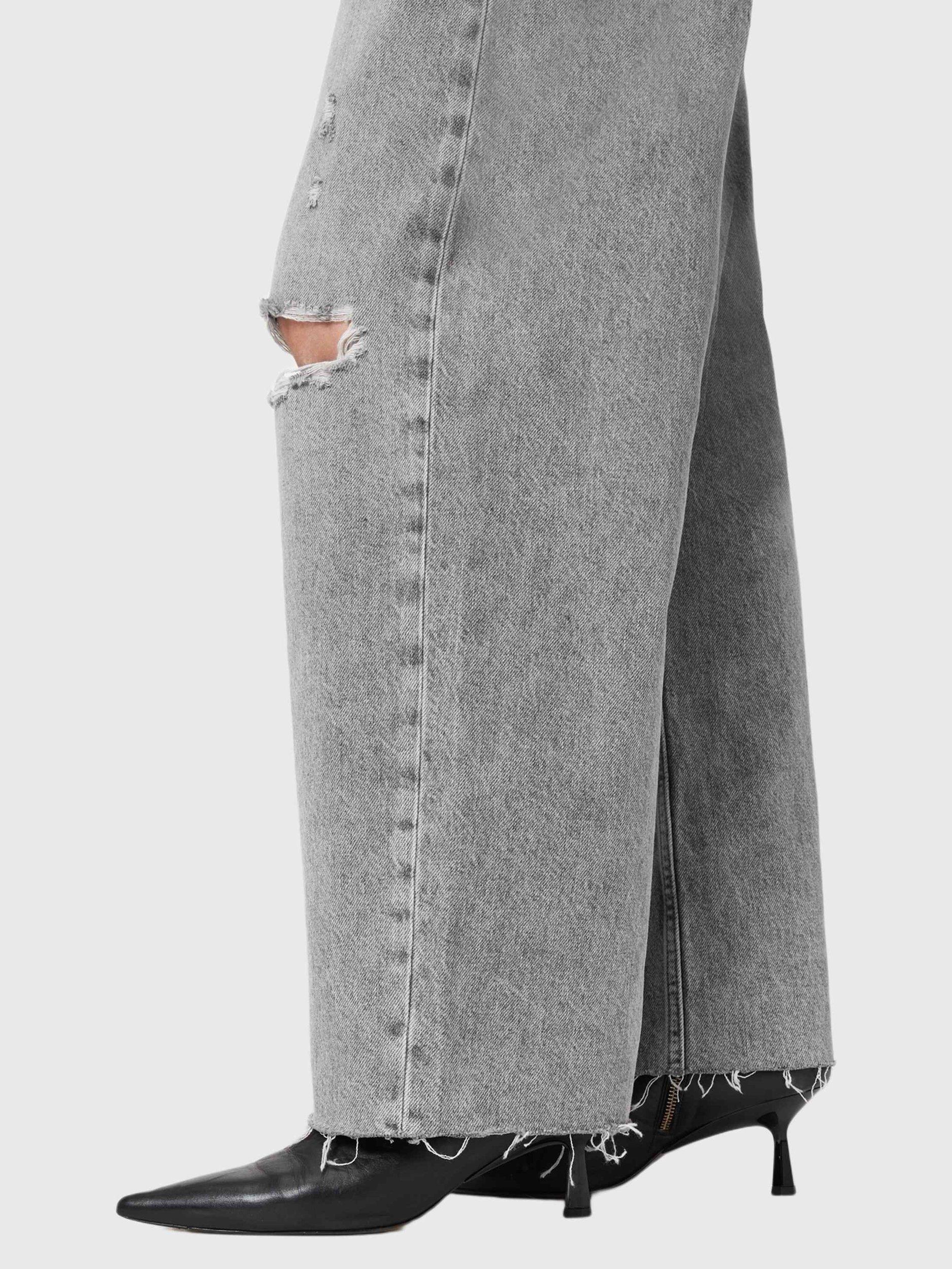 Product image 5 of 7, which shows AllSaints Aki Crossover Jeans, Destroy Grey, 26