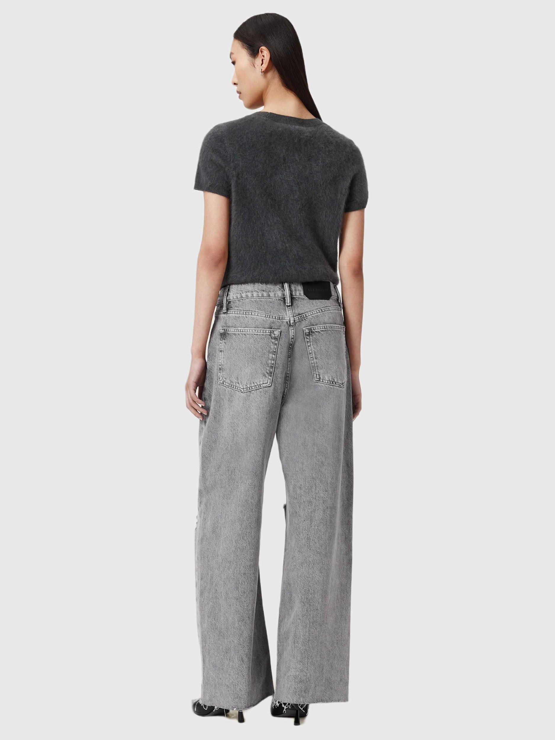 Product image 7 of 7, which shows AllSaints Aki Crossover Jeans, Destroy Grey, 26