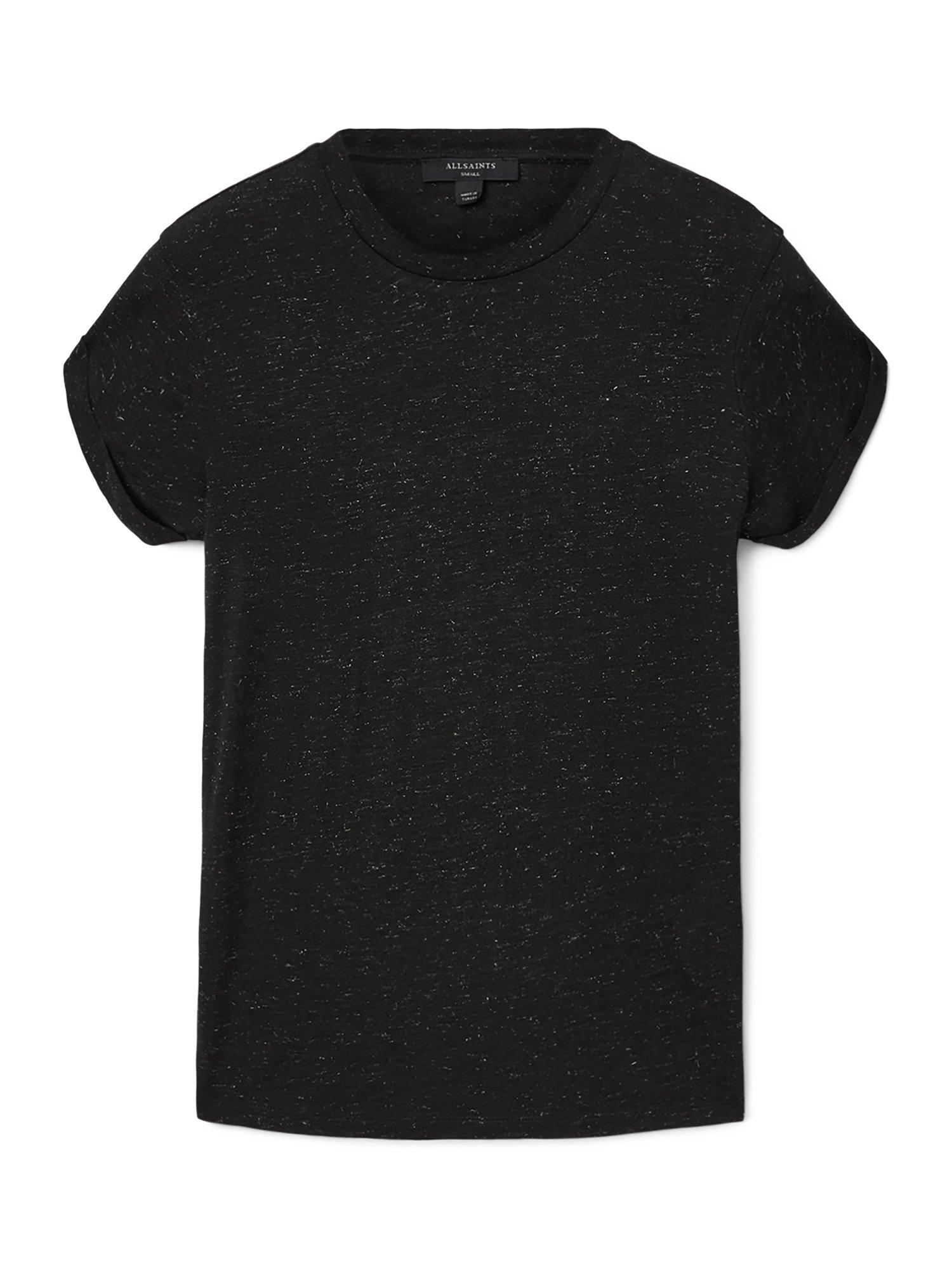 Product image 4 of 7, which shows AllSaints Anna Shimmer T-Shirt, Black, L