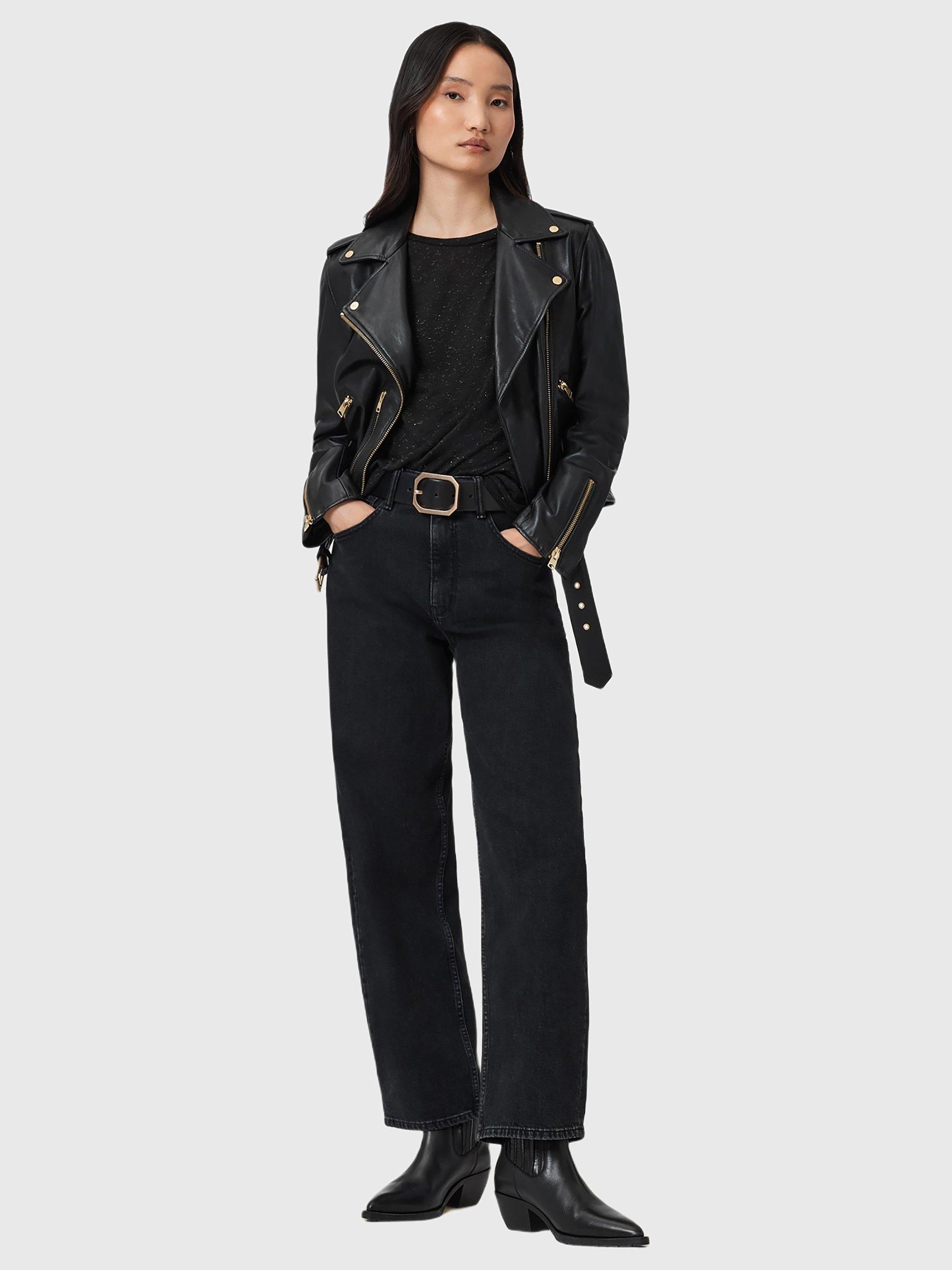 Product image 7 of 7, which shows AllSaints Anna Shimmer T-Shirt, Black, L