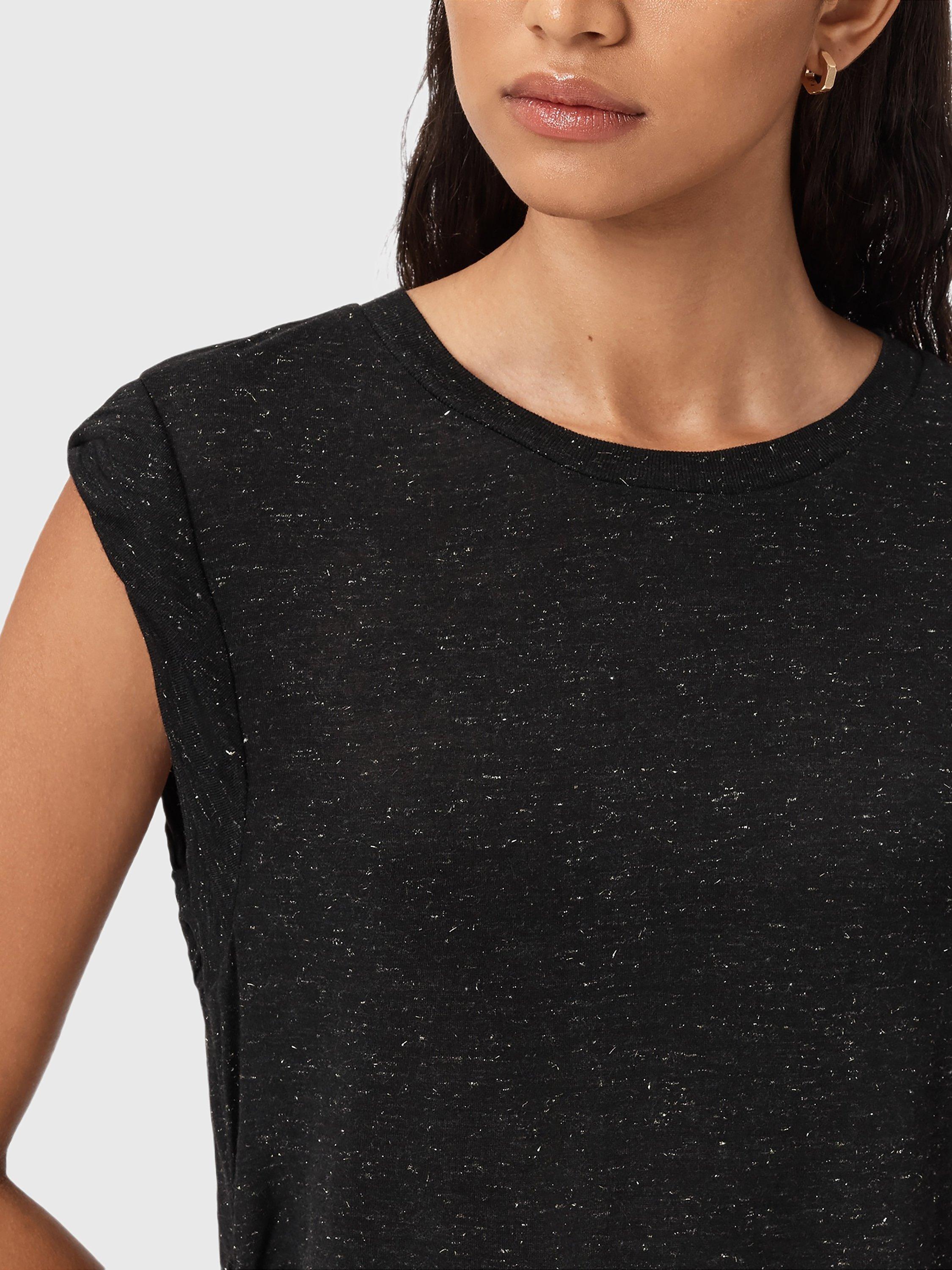 Product image 7 of 8, which shows AllSaints West Shimmer Tank Top, Black, L