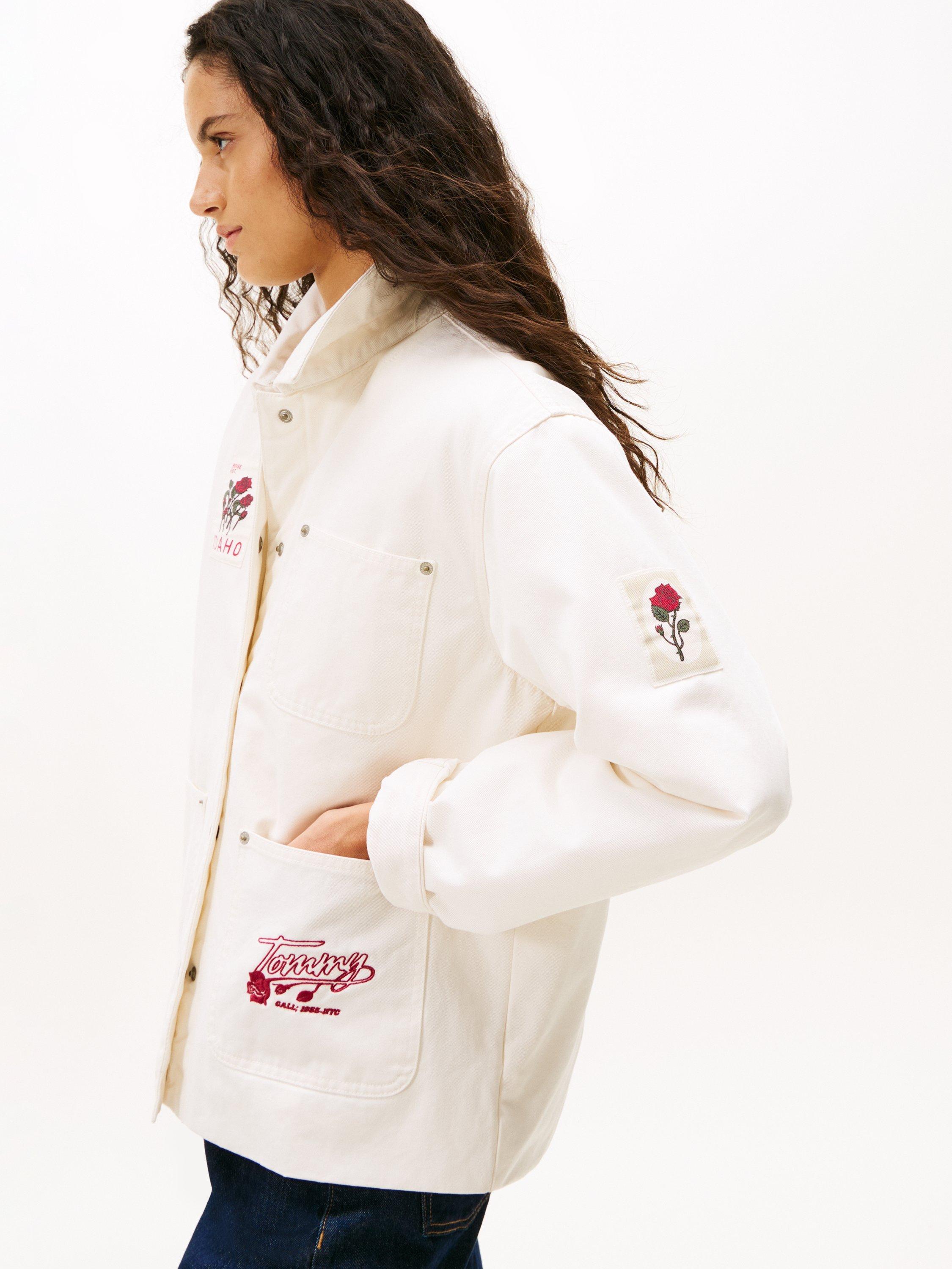 Product image 3 of 5, which shows Tommy Jeans Graphic Chore Jacket, Ancient White, XS