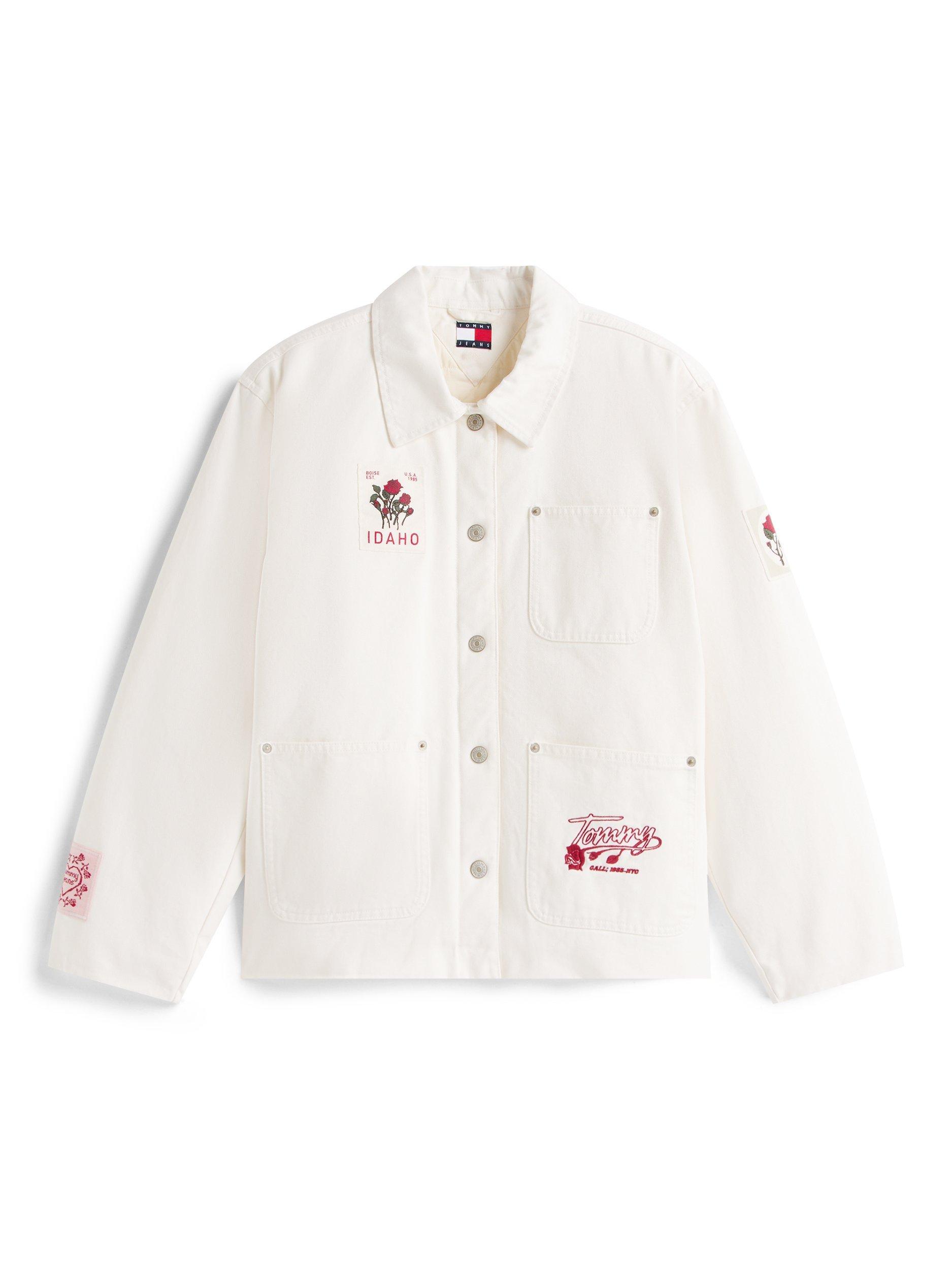 Product image 5 of 5, which shows Tommy Jeans Graphic Chore Jacket, Ancient White, XS