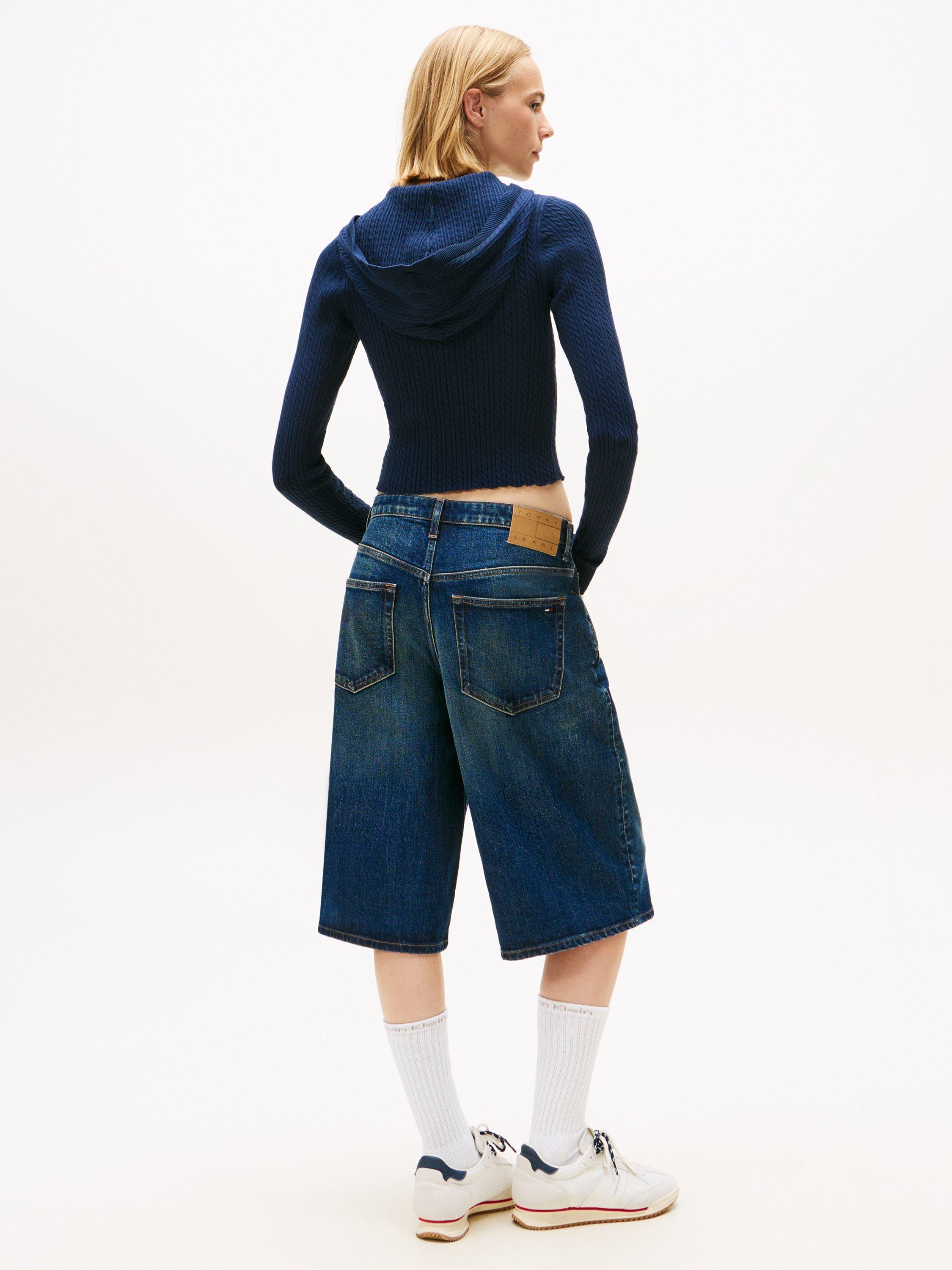 Product image 2 of 6, which shows Tommy Jeans Essential Ribbed Cardigan, Dark Night Navy, XS