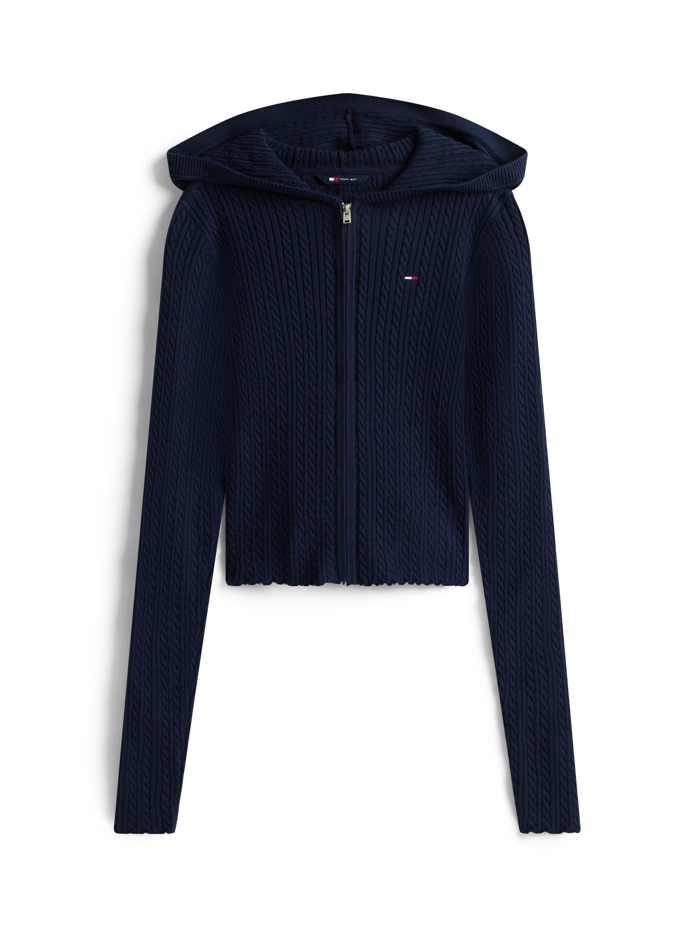 Product image 6 of 6, which shows Tommy Jeans Essential Ribbed Cardigan, Dark Night Navy, XS