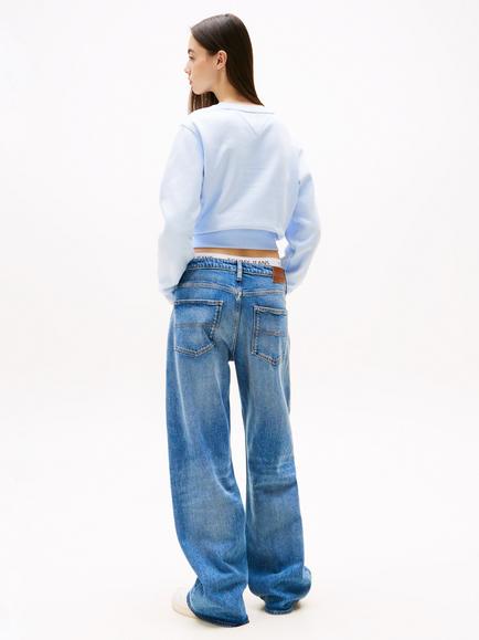Tommy Jeans Mia Mid Rise Relaxed Straight Jeans, Medium Blue - view 2, Medium Blue