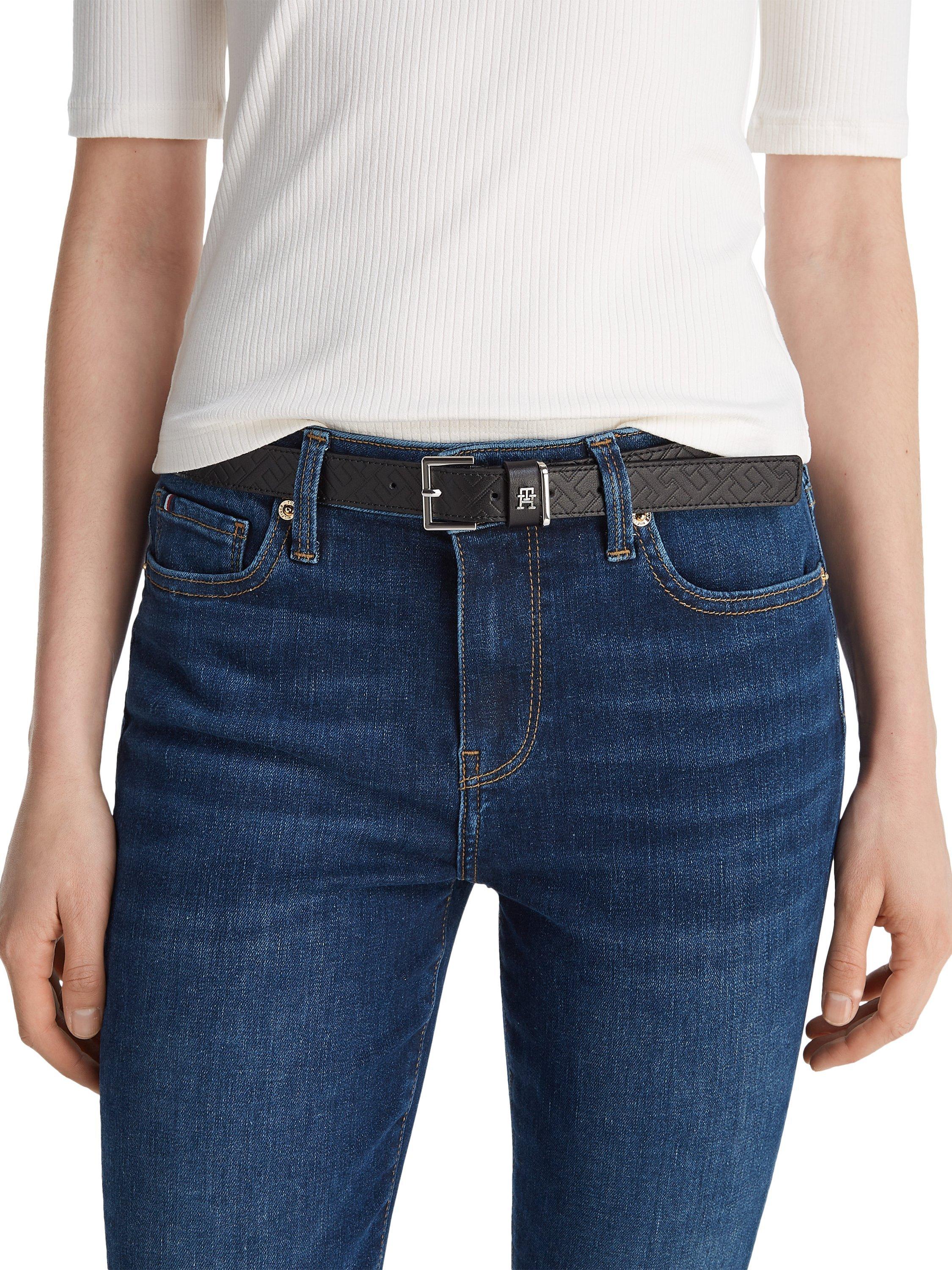 Product image 2 of 4, which shows Tommy Hilfiger Square Leather Belt, Black, 32