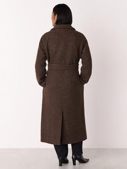 Whistles Petite Morgan Funnel Neck Pure Wool Coat, Taupe - view 2, Taupe