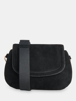 Whistles Nala Suede Crossbody Bag, Black