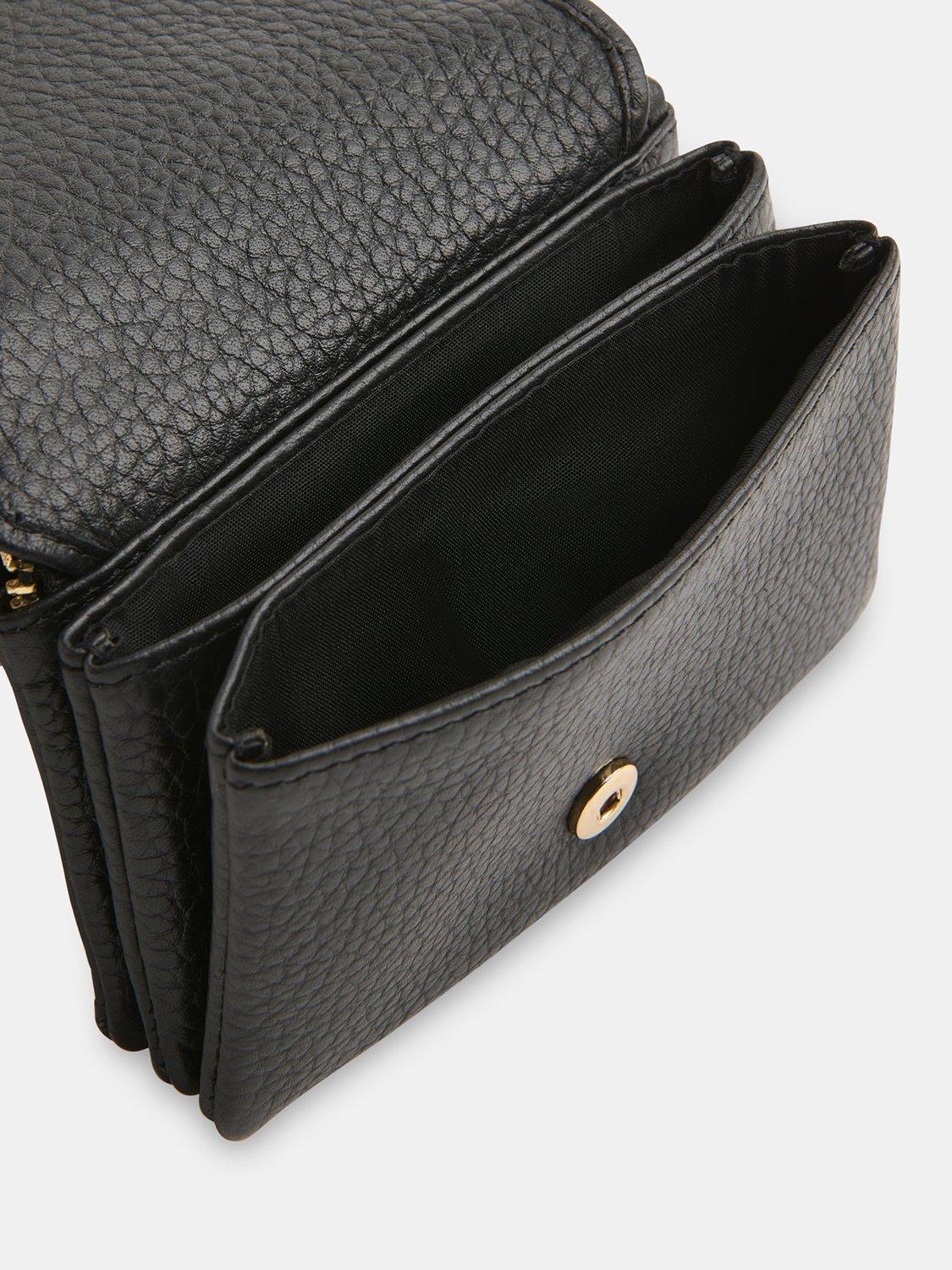 Product image 3 of 4, which shows Whistles Eli Triple Pouch Compact Leather Purse, Black, One Size