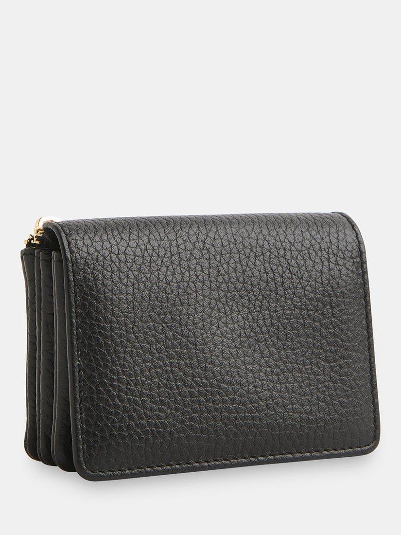 Product image 4 of 4, which shows Whistles Eli Triple Pouch Compact Leather Purse, Black, One Size