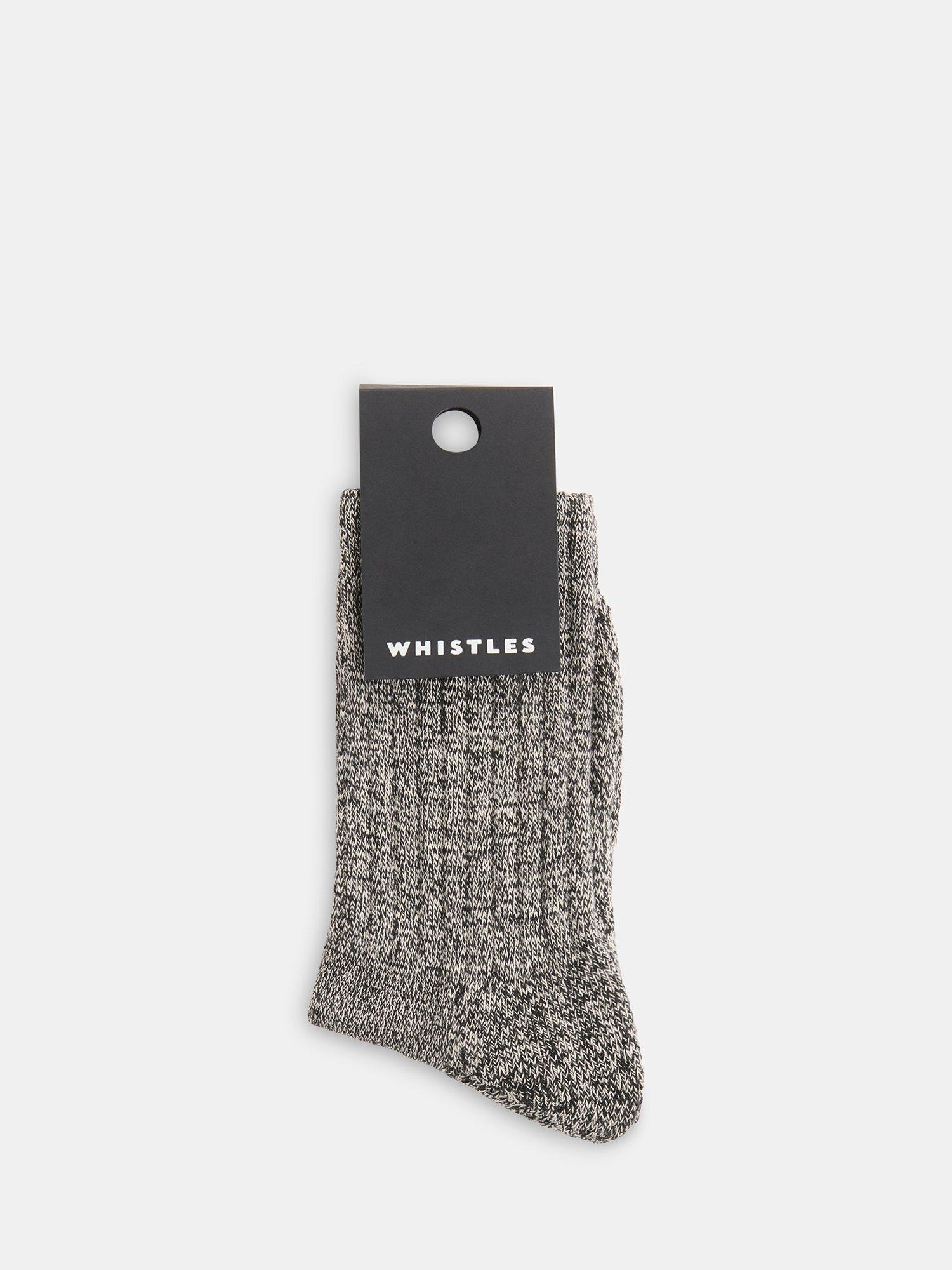 Product image 2 of 2, which shows Whistles Chunky Marl Socks, Black, One Size