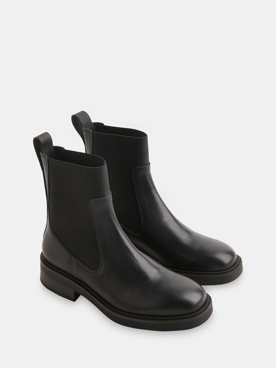 Product image 4 of 4, which shows Whistles Leather Chelsea Boots, Black, 3