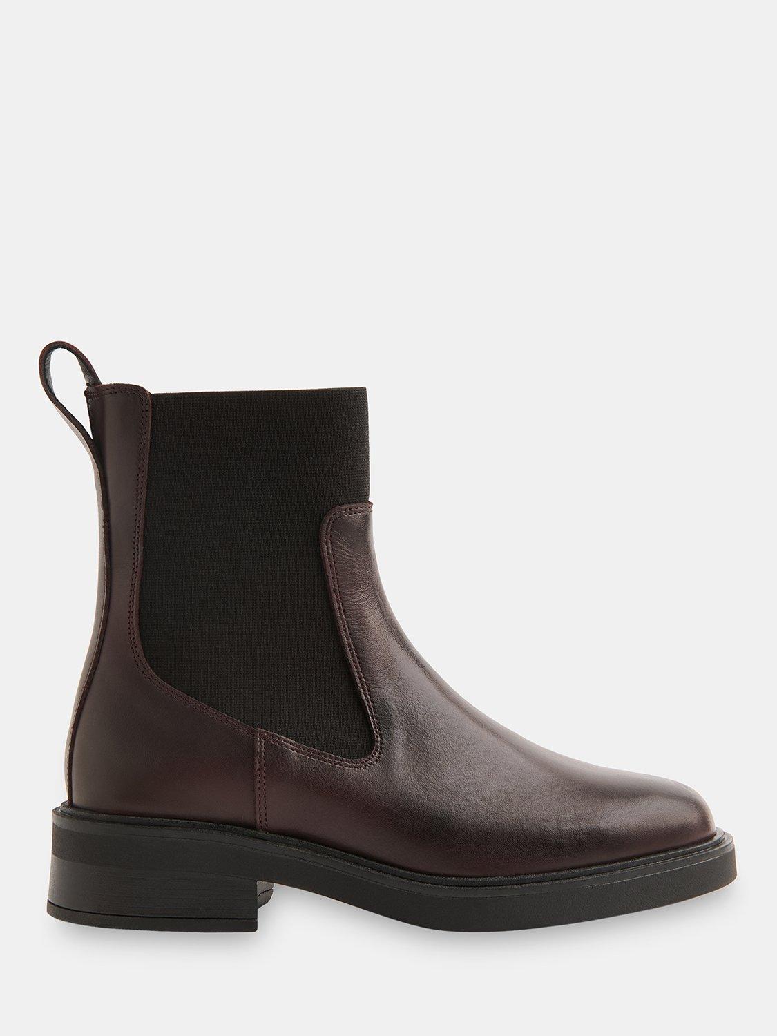 Product image 1 of 4, which shows Whistles Leather Chelsea Boots, Burgundy, 3