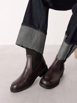 Whistles Leather Chelsea Boots, Burgundy - view 2, Burgundy