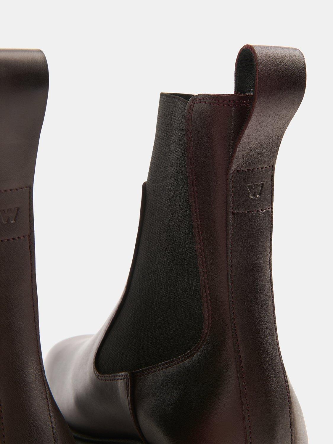 Product image 3 of 4, which shows Whistles Leather Chelsea Boots, Burgundy, 3