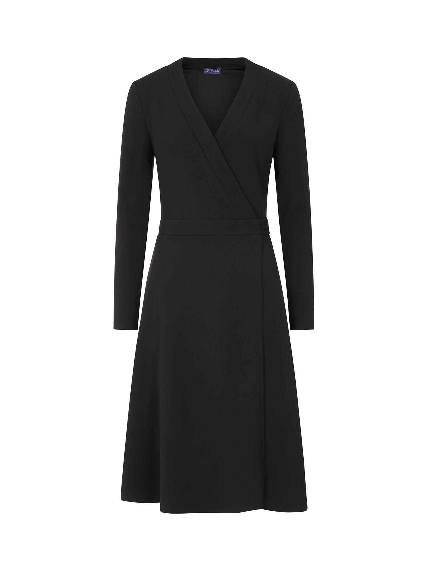 Product image 4 of 5, which shows HotSquash Belted Midi Wrap Dress, Black, 6