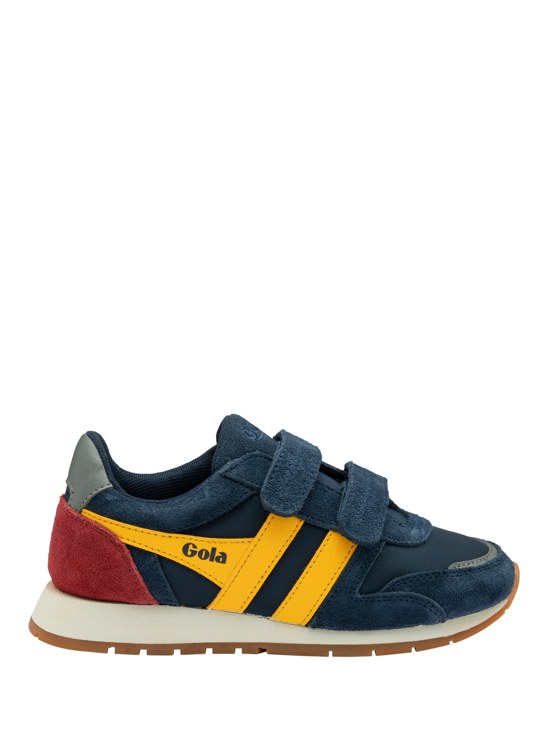 Gola Kids' Classics Austin Strap Trainers, Navy/Sun, Navy/Multi