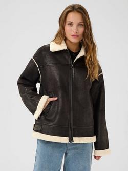 KAFFE Pernille Biker Jacket, Black Deep