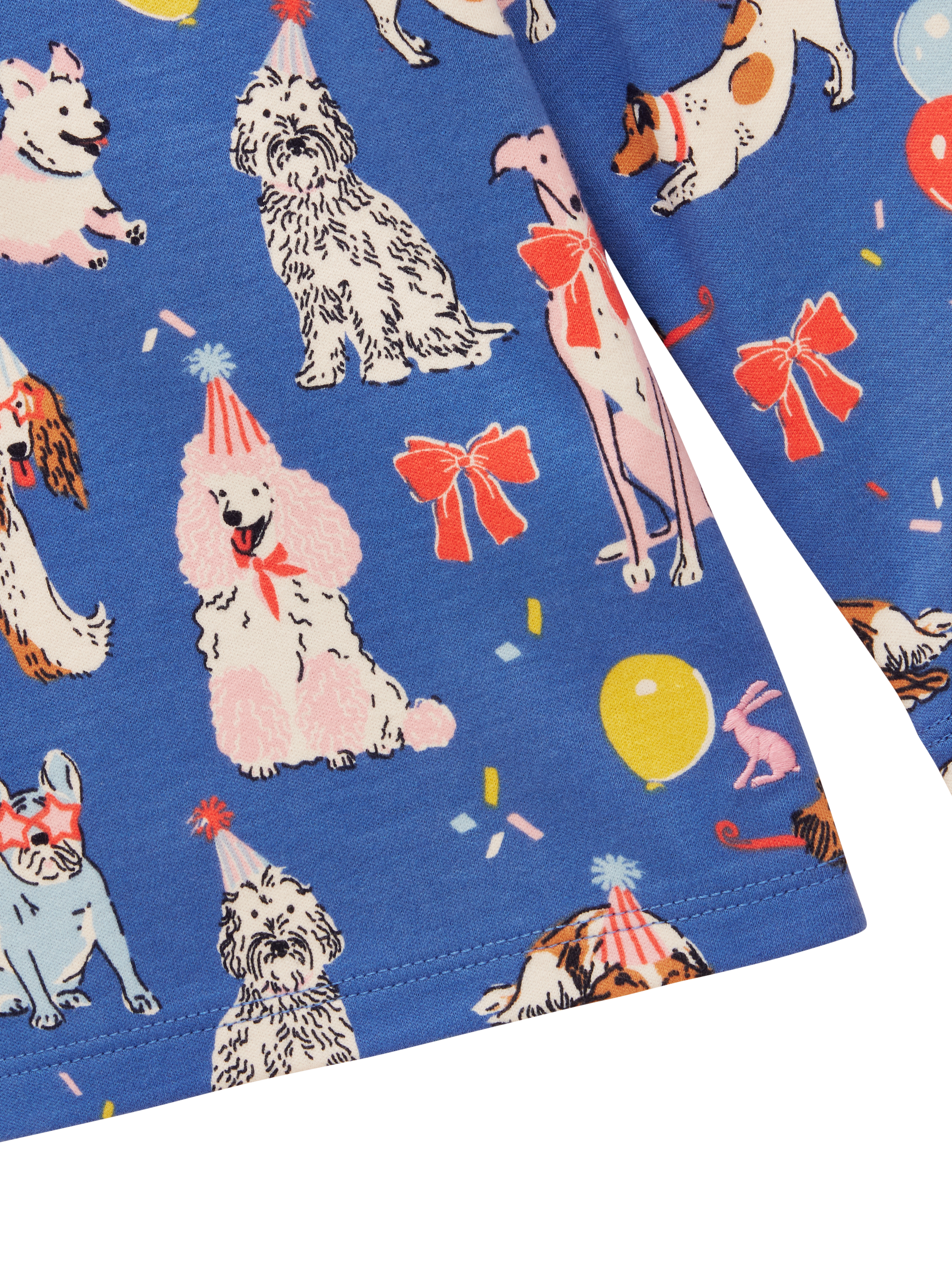 Product image 3 of 5, which shows Joules Kids' Harbour Cotton Long Sleeved Top, Blue/Multi, 1-2 years