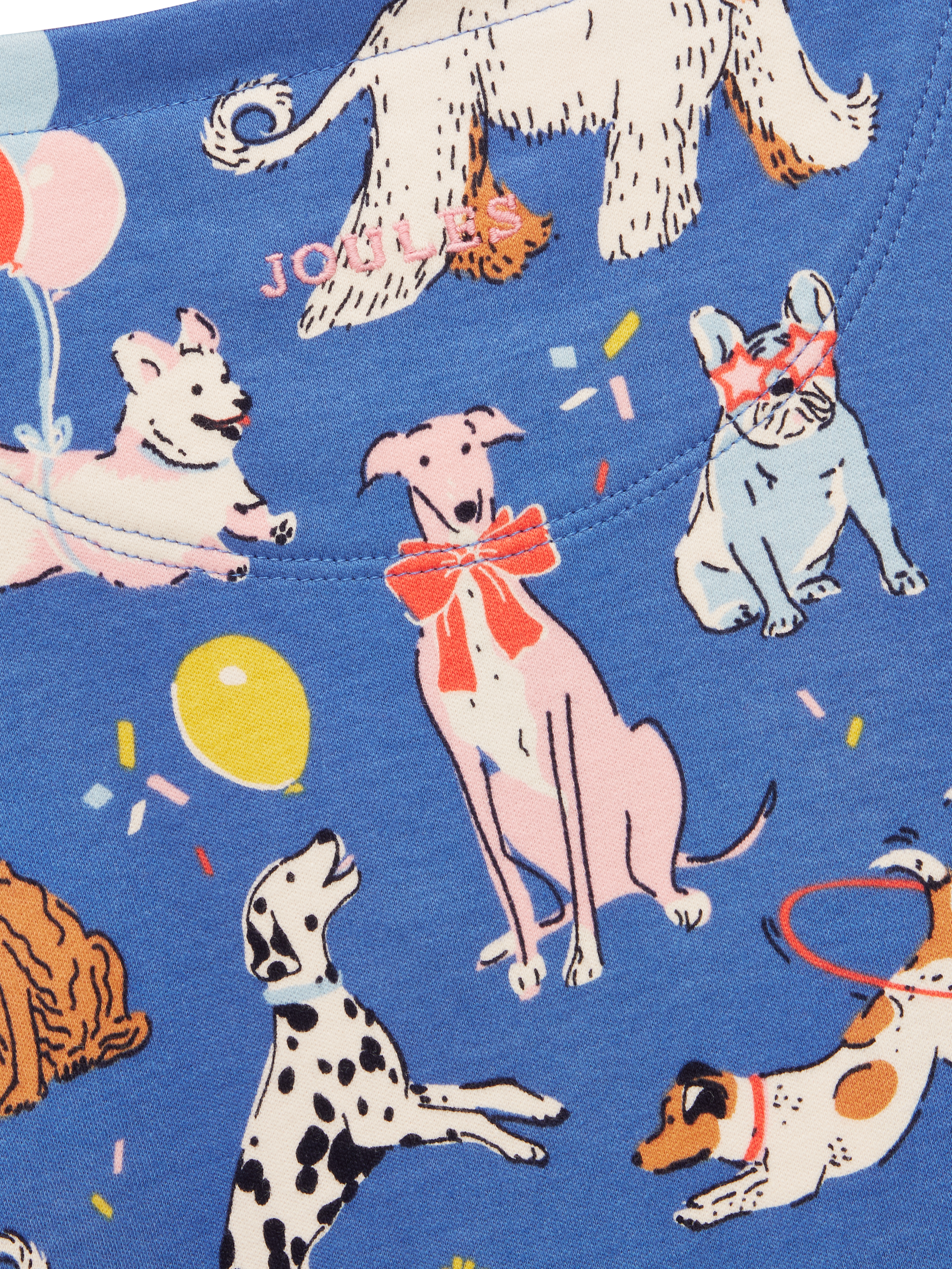 Product image 4 of 5, which shows Joules Kids' Harbour Cotton Long Sleeved Top, Blue/Multi, 1-2 years