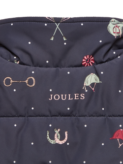 Joules Kids' Reversible Horse Print Gilet, Navy/Multi, Navy/Multi