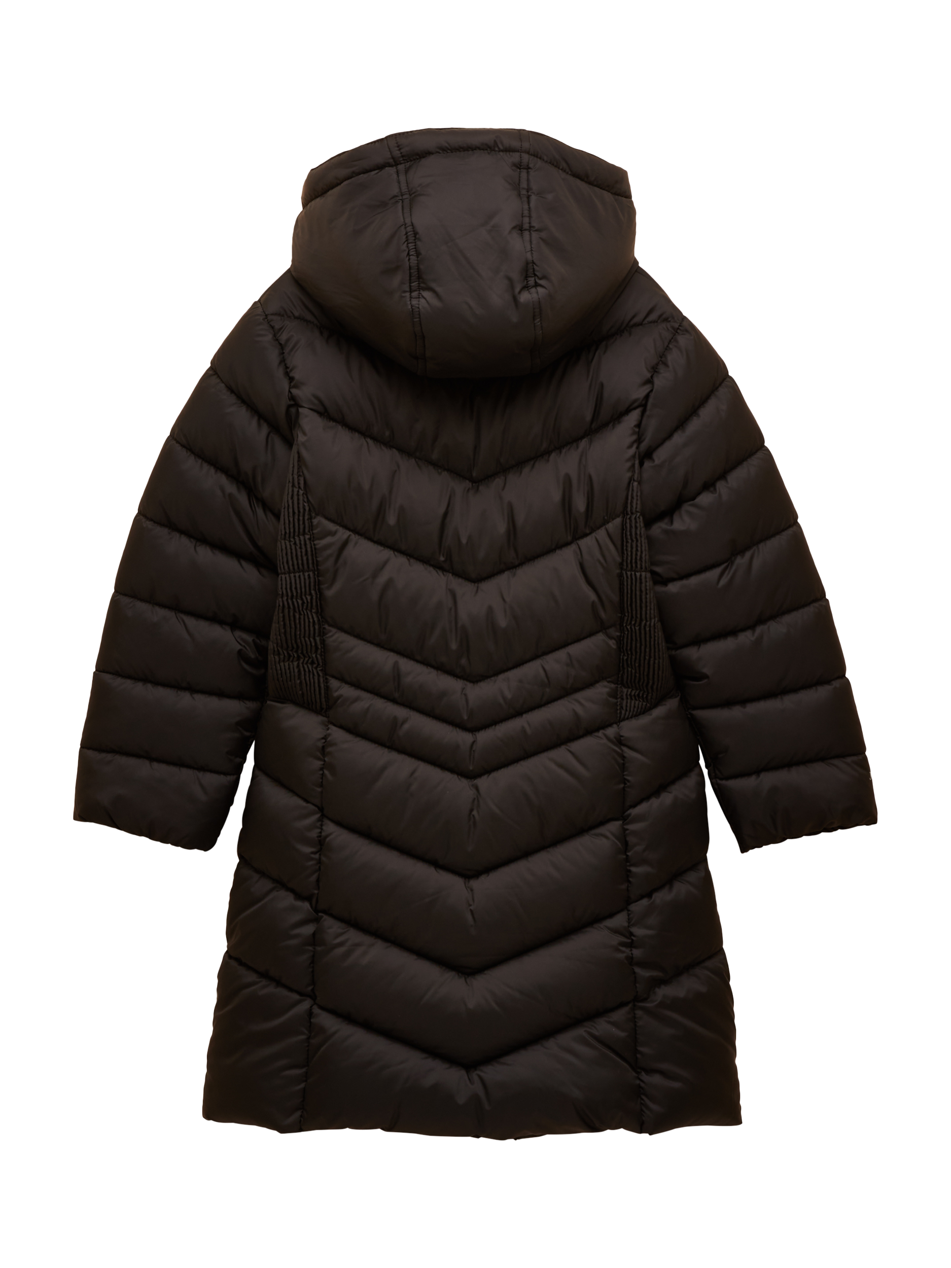 Product image 4 of 4, which shows Joules Kids' Pembury Longline Puffer Coat, Black, 3-4 years