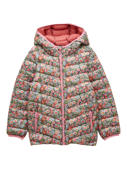 Joules Kids' Carin Ditsy Print Padded Jacket, Multi, Multi