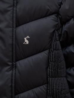 Joules Kids' Pembury Longline Puffer Coat, Black - view 2, Navy