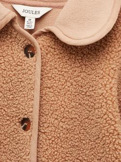 Joules Kids' Fleece Collared Jacket, Stone - view 2, Stone