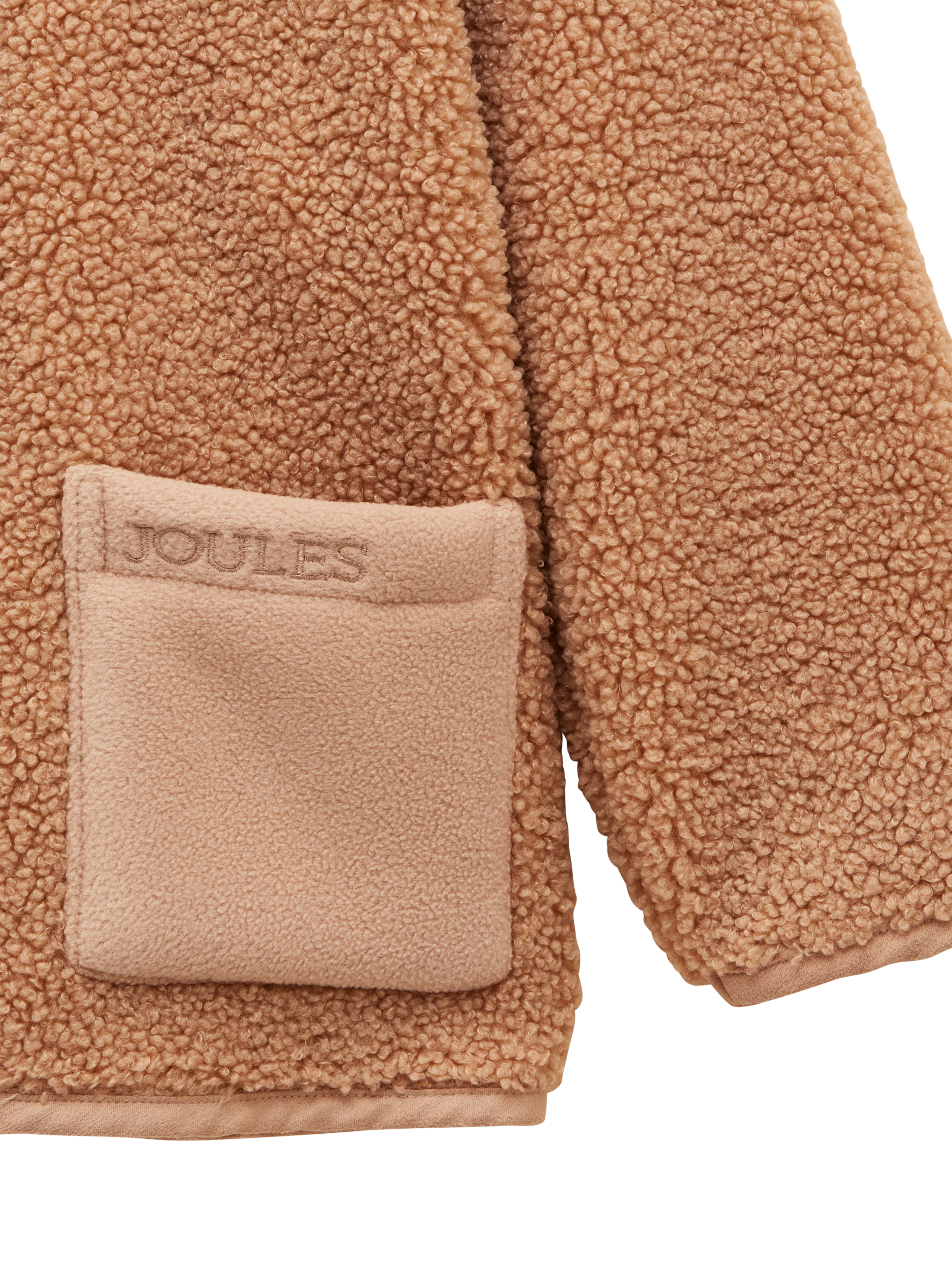 Product image 3 of 4, which shows Joules Kids' Fleece Collared Jacket, Stone, 1-2 years