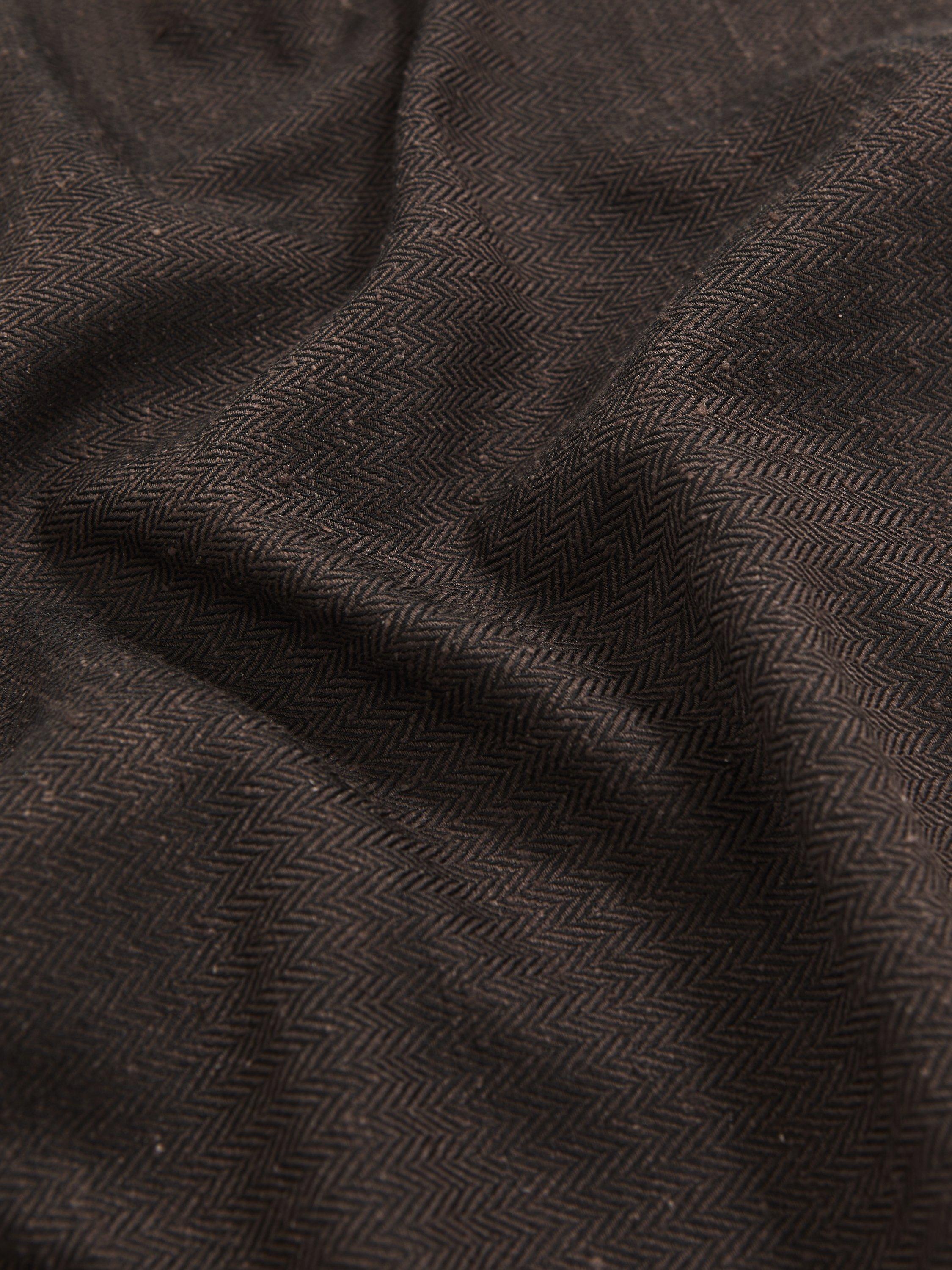 Product image 4 of 4, which shows Reiss Celso Silk Blend Herringbone Pocket Square, Chocolate Brown