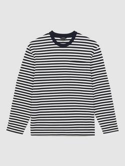 Reiss Kenny Stripe T-Shirt - view 2, Navy/White