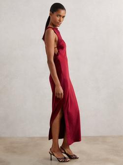 Reiss Alula Tie Back Midi Dress, Red, Red