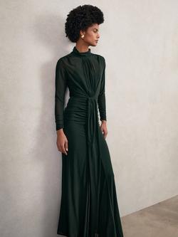 Reiss Dannie Ruched Maxi Dress, Dark Green, Dark Green