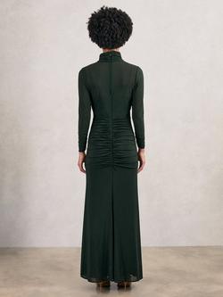 Reiss Dannie Ruched Maxi Dress, Dark Green - view 2, Dark Green