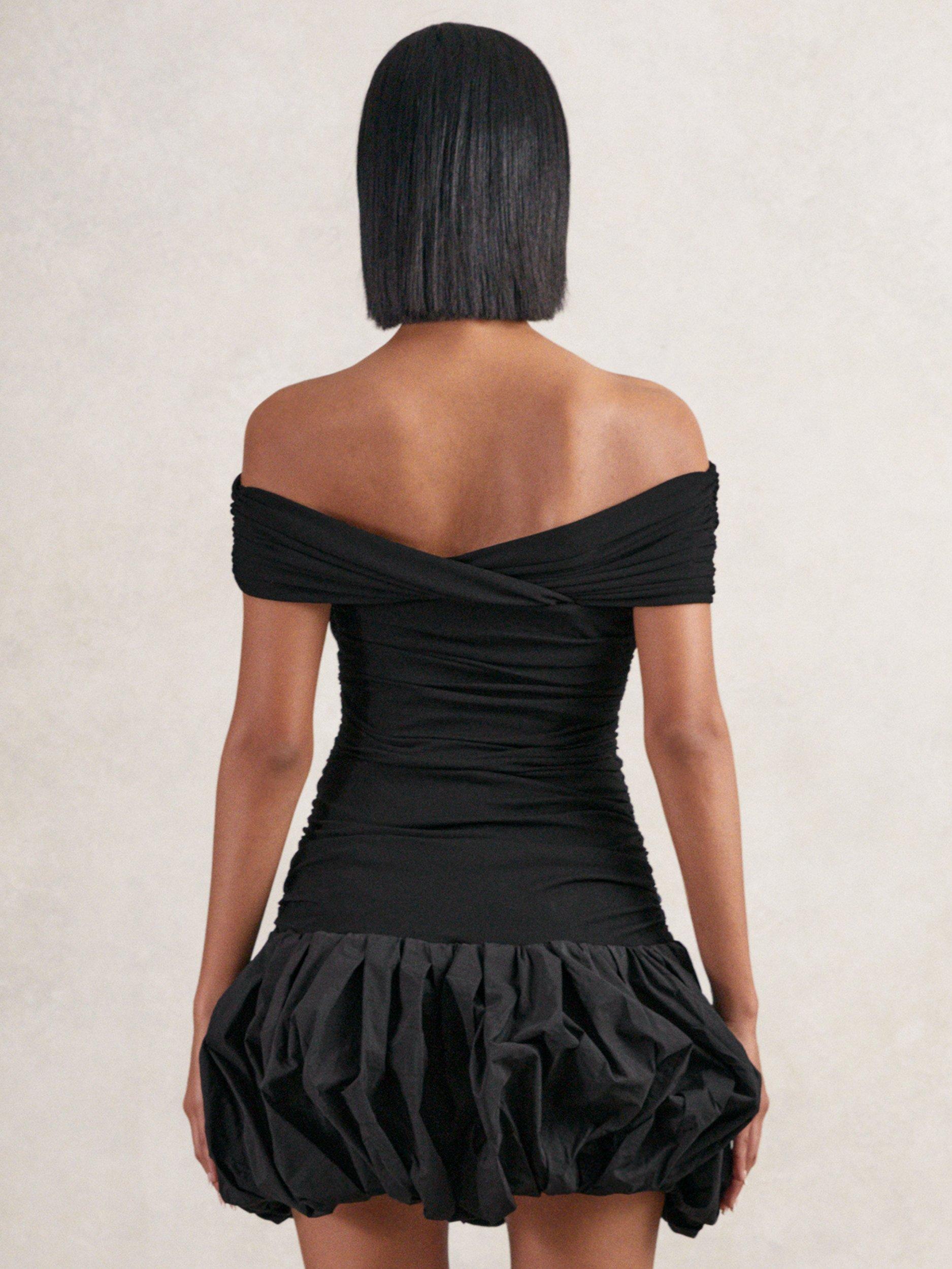 Product image 5 of 5, which shows Reiss Pellie Puffball Mini Dress, Black, 6