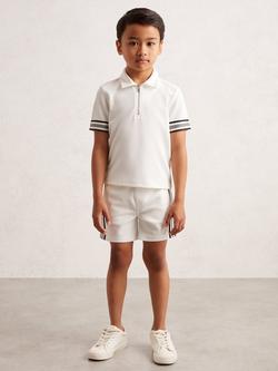 Reiss Kids' Willis Short Sleeved Polo Shirt, White
