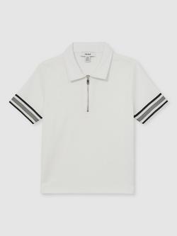 Reiss Kids' Willis Short Sleeved Polo Shirt - view 2, White