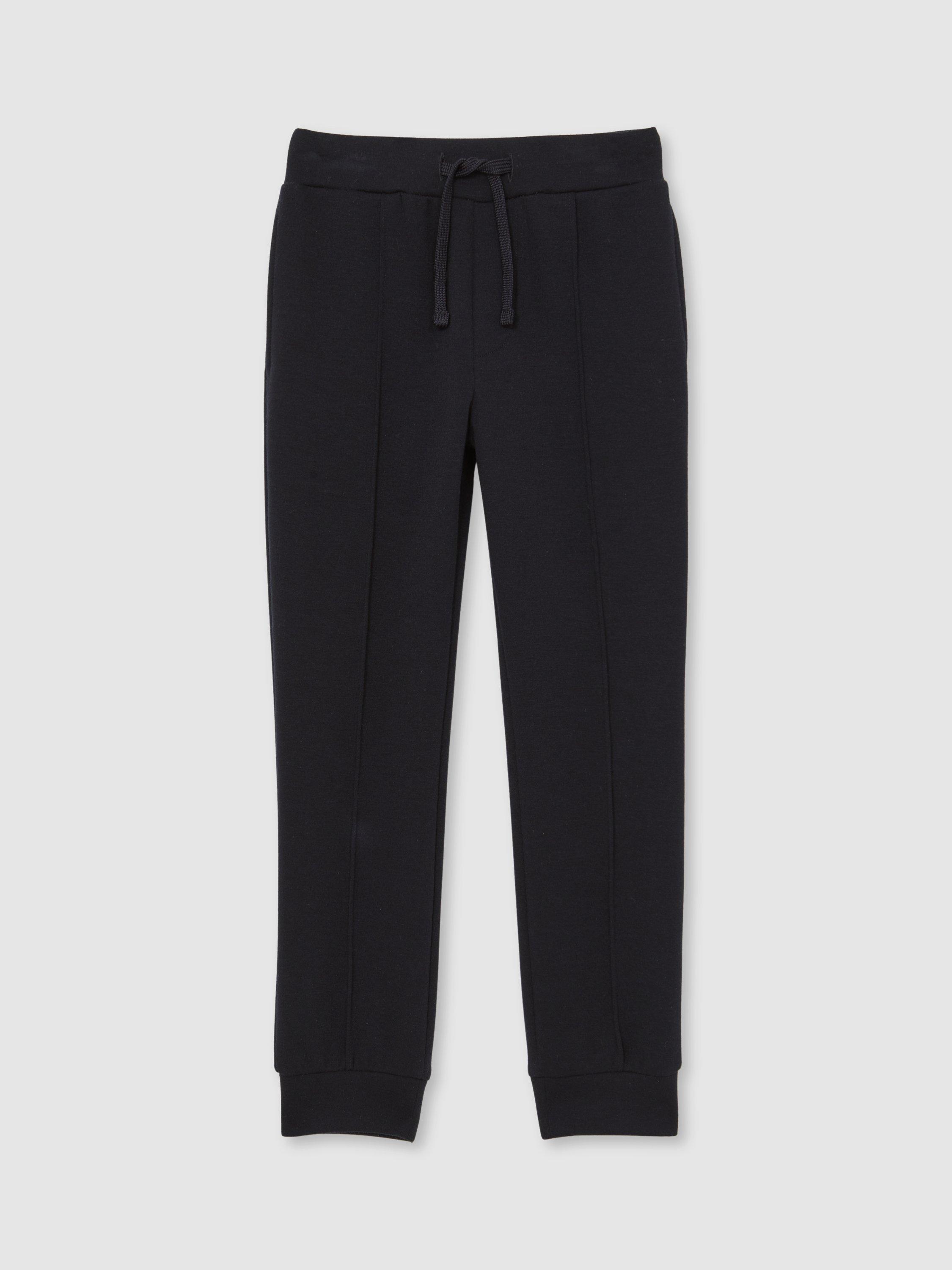Product image 3 of 4, which shows Reiss Kids' Premier Tapered Drawstring Joggers, Navy Blue, 3-4 years
