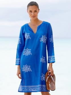 Aspiga Guadalupe Tunic Dress, Cobalt Blue/White, Cobalt Blue/White
