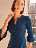 Aspiga Jocelyn V-Neck 3/4 Sleeve Stretch Corduroy Dress, Peacock Blue
