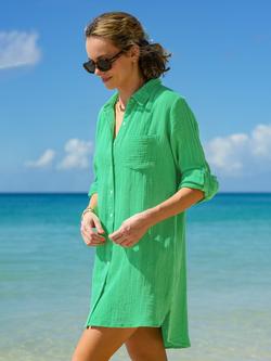Aspiga Saffron Cheesecloth Cotton Beach Shirt - view 2, Green
