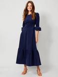 Aspiga Victoria Round Neck Corduroy Midi Dress, Atlantic Blue