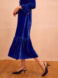 Aspiga Victoria Velvet Midi Dress - view 2, Azure Blue