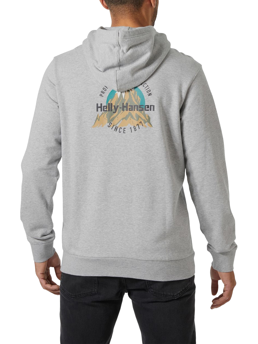 Product image 2 of 4, which shows Helly Hansen Core Graphic Hoodie, Grey Melange, S