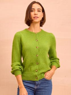 Aspiga Puff Sleeve Wool Blend Cardigan, Green, Green