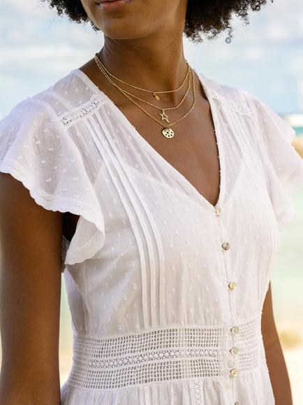 Aspiga Nyla Cotton Dobby Beach Kaftan, White - view 2, White