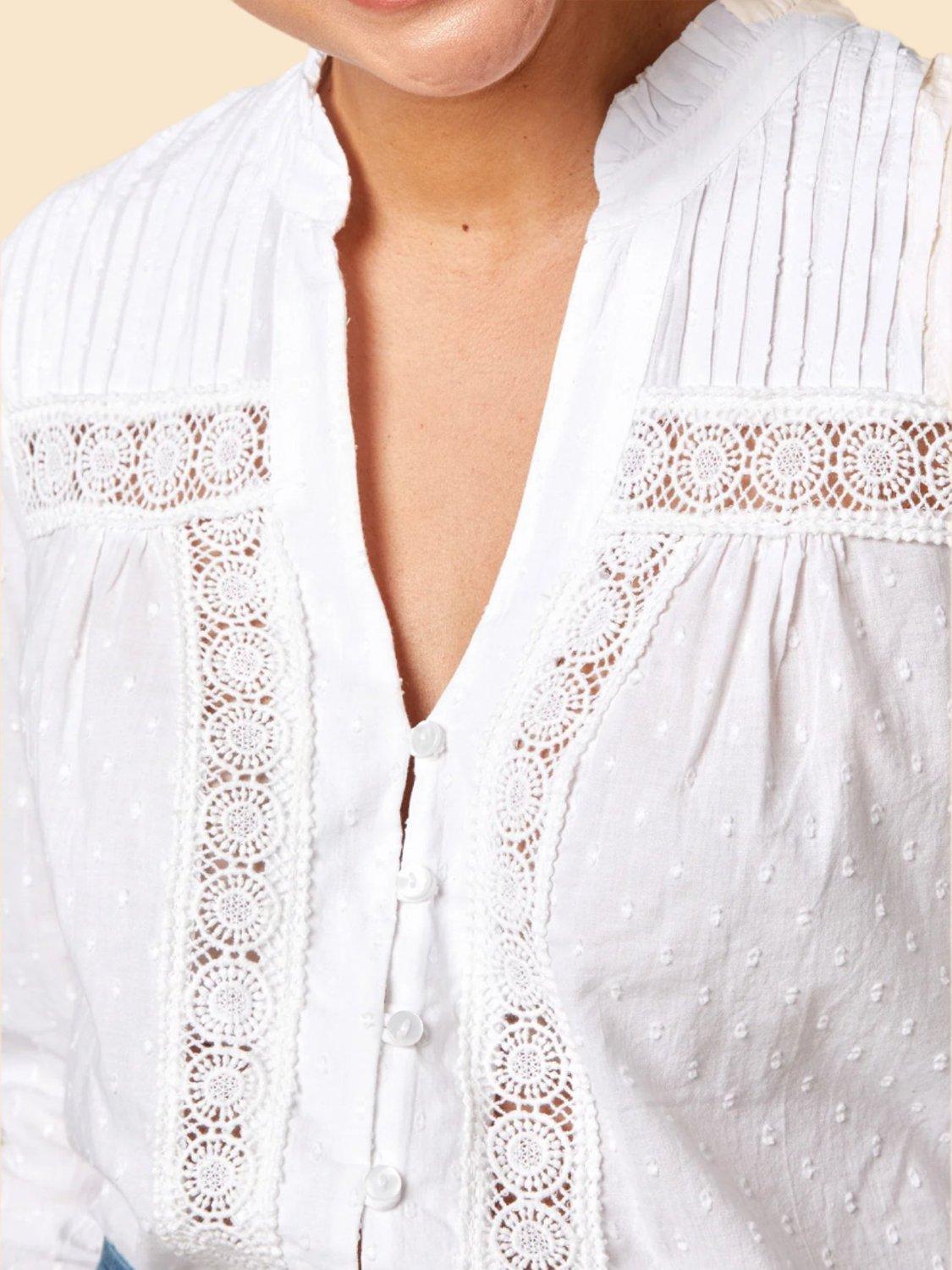 Product image 2 of 4, which shows Aspiga Carrie Dobby Shirt, White, XS