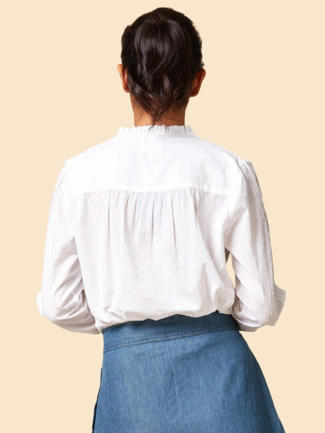 Product image 4 of 4, which shows Aspiga Carrie Dobby Shirt, White, XS